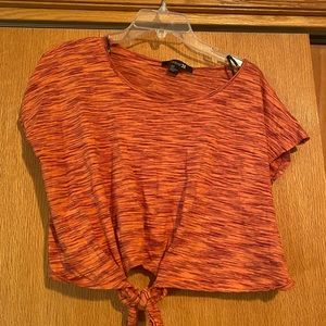 Tie front orange shirt